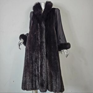 Ranch MINK Coat with FOX Fur Trim!